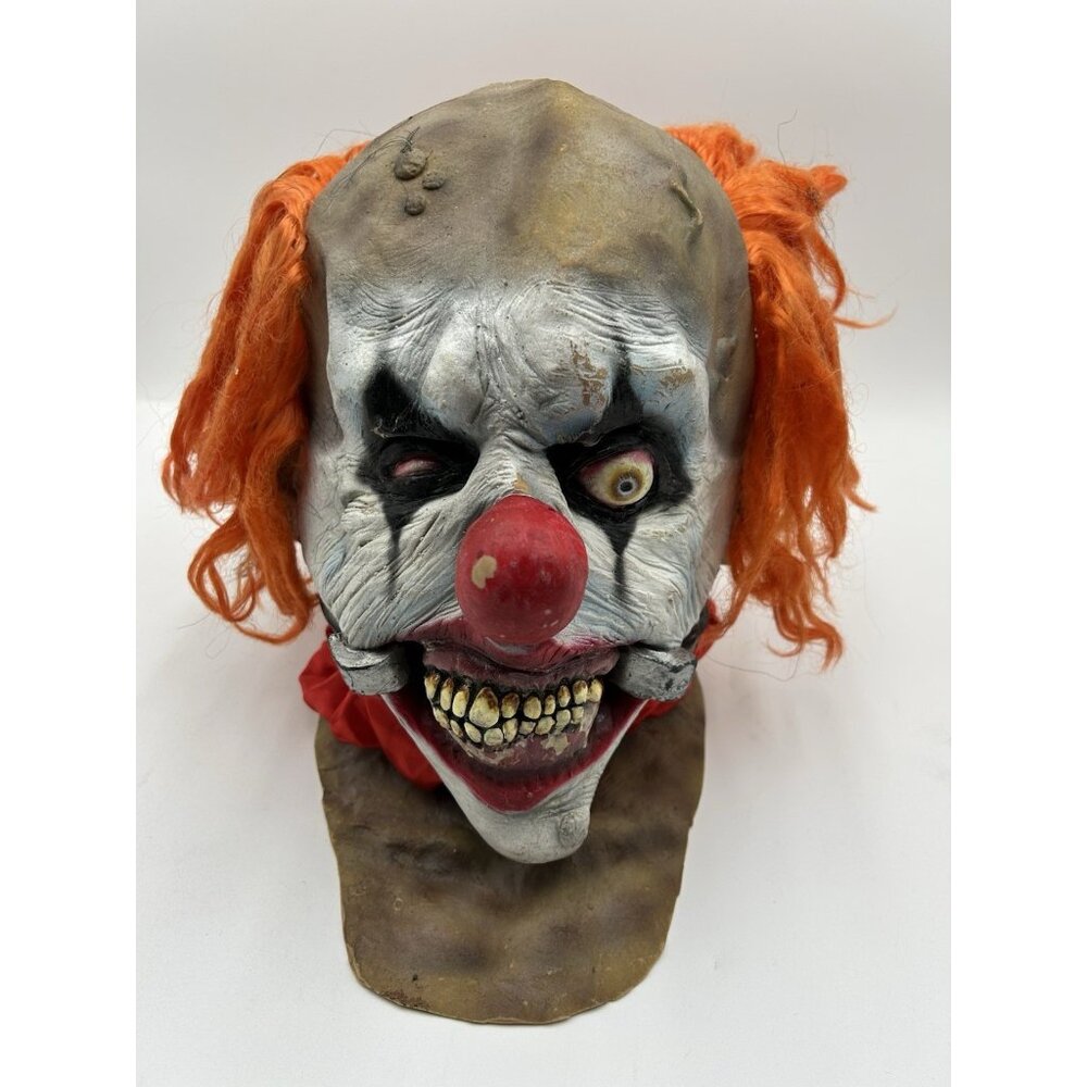 Vintage 2005 Smiley Evil Clown Mask Halloween REV Ghoulish Productions Scary
